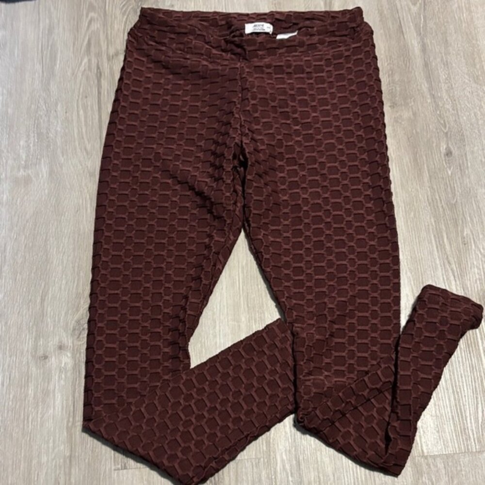 Ardene Textured Brown Leggings